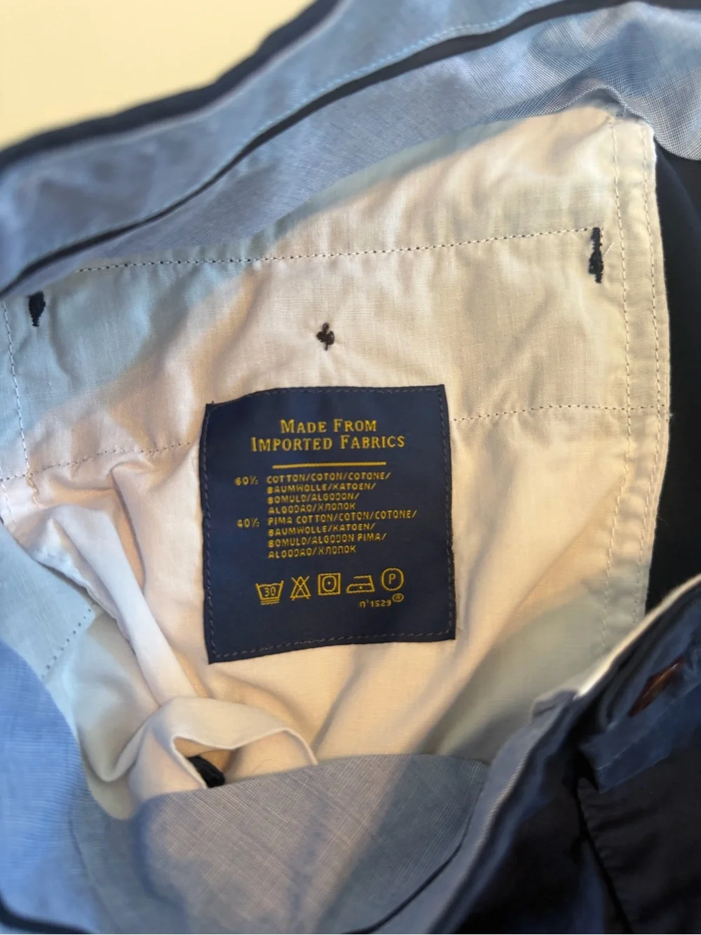 Polo Ralph Lauren Navy Flat-Front Men’s Cotton Golf Chino Shorts W35 10” Inseam